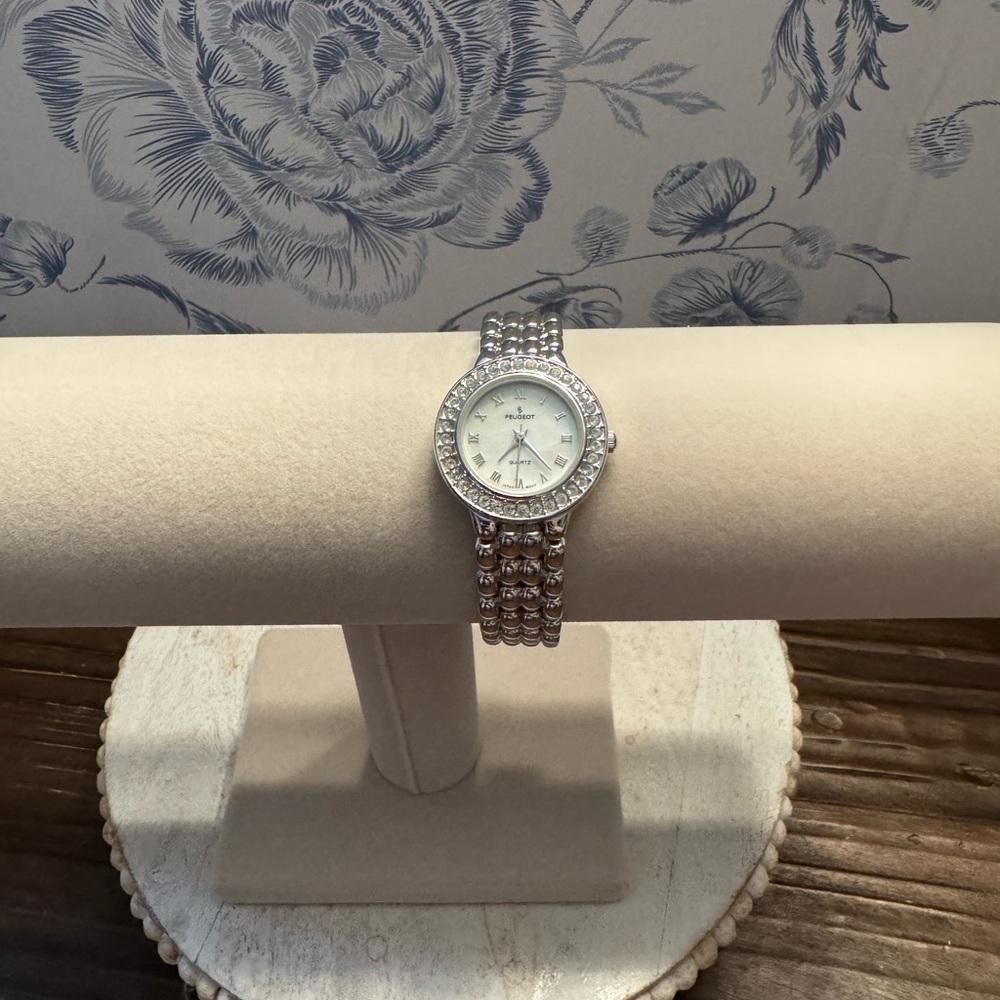 Peugeot Silver Women's Watch with Crystal Accents